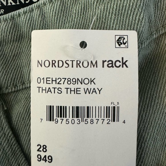 Blank NYC Green The Baxter Ribcage Straight Leg Button Fly Jeans NWT Size 28 - Picture 7 of 9